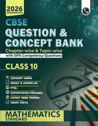 PW CBSE Question & Concept Bank (QCB) Class 10 Mathematics (Std) For 2026 Exams  (Paperback, PW)