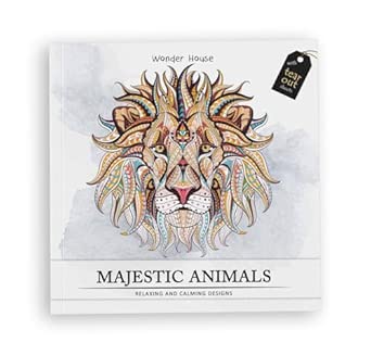 Majestic Animals: Colouring books for Adults with tear out sheets