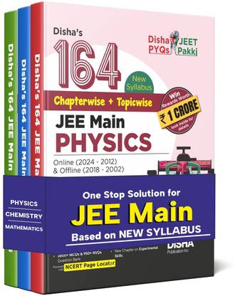 Disha's 164 New Syllabus Chapter-Wise + Topic-Wise Jee Main Online (2024 - 2012) & Offline (2018 - 2002) Physics, Chemistry & Mathematics Previous Years Solved Papers - Ncert Pyq Question Bank with 100% Detailed Solutions  (English, Paperback, unknown)