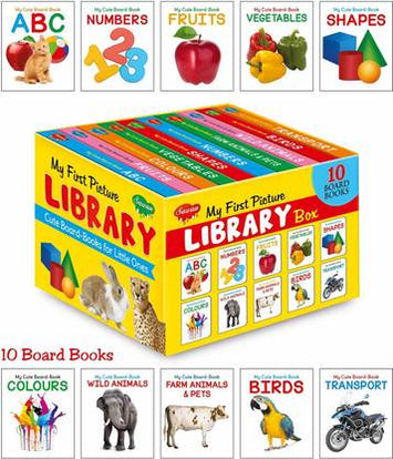 My First Picture Library Box Of 10 (Pre-School Books) | Gift Set For Kids  (Board book, Sawan)