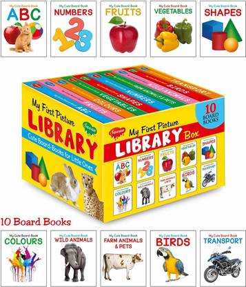 My First Picture Library Box Of 10 (Pre-School Books) | Gift Set For Kids  (Board book, Sawan)