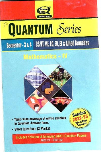 Quantum Series B.Tech Sem-3rd Mathematics- IV - Prastuti Books